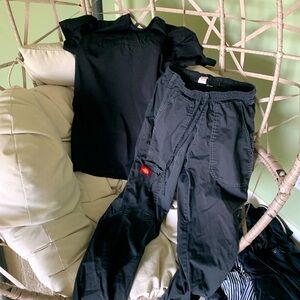 Dickie’s black cargo scrubs pants black dickies skate pants tall fit extra small